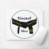 Zwarte gordel voor martiumarts, derde graad muismat (Met muis)