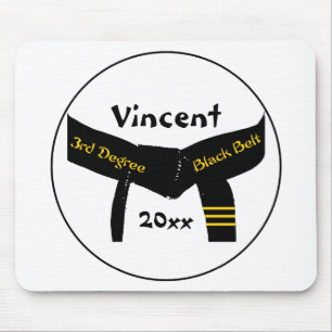 Zwarte gordel voor martiumarts, derde graad muismat