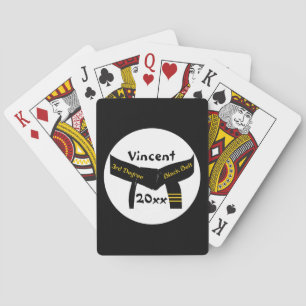 Zwarte gordel voor martiumarts, derde graad pokerkaarten