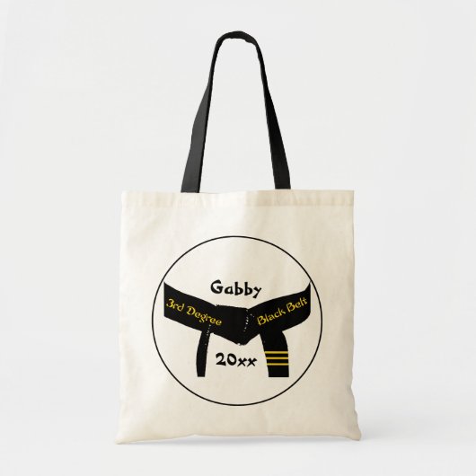 Zwarte gordel voor martiumarts, derde graad tote bag (Voorkant)