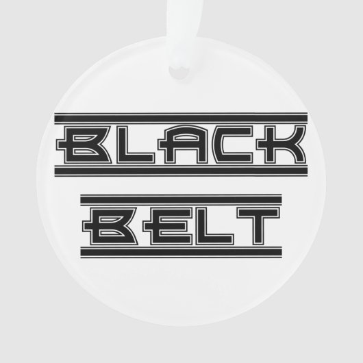 Zwarte gordel voor martiumarts ornament (voorkant)