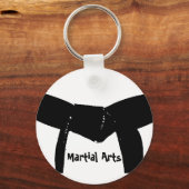Zwarte gordel voor martiumarts Sleutelhanger (Voorkant)