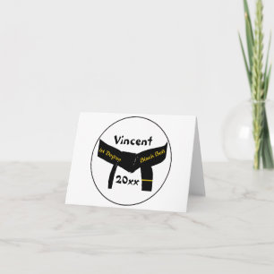 Zwarte gordel voor martiumarts van eerste graad kaart