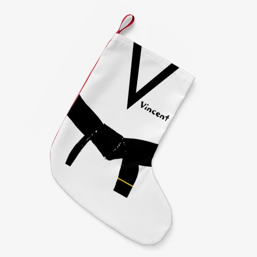 Zwarte gordel voor martiumarts van eerste graad kleine kerstsok (Voorkant (Hangend))