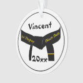 Zwarte gordel voor martiumarts van eerste graad ornament (voorkant)