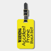 Zwarte gordel voor ongevalsProne Bagagelabel (Voorkant verticaal)