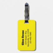 Zwarte gordel voor ongevalsProne Bagagelabel (Achterkant verticaal)