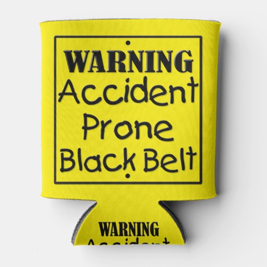 Zwarte gordel voor ongevalsProne Blikjeskoeler (Voorkant)