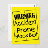 Zwarte gordel voor ongevalsProne Briefkaart (Voorkant / Achterkant)