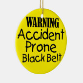 Zwarte gordel voor ongevalsProne Keramisch Ornament (Rechts)