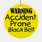 Zwarte gordel voor ongevalsProne Keramisch Ornament (Achterkant)