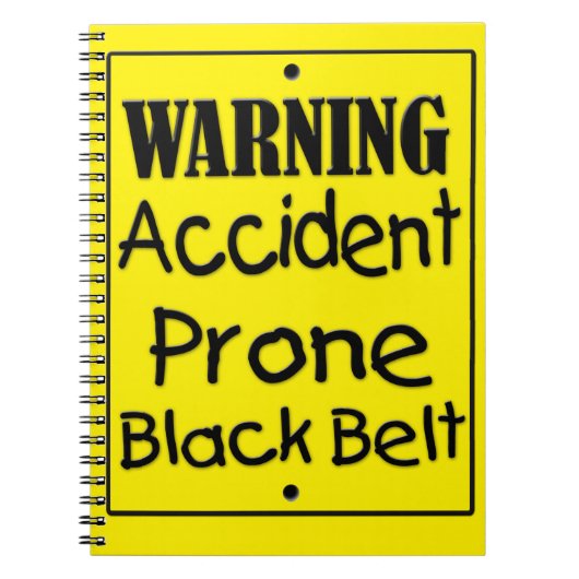 Zwarte gordel voor ongevalsProne Notitieboek (Voorkant)