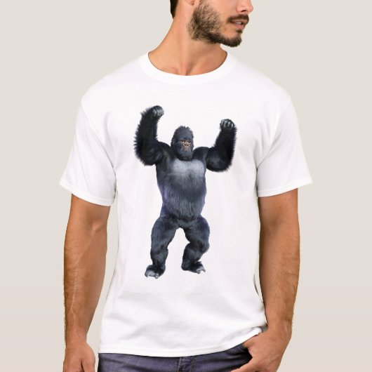Zwarte gorilla-aap t-shirt (Voorkant)
