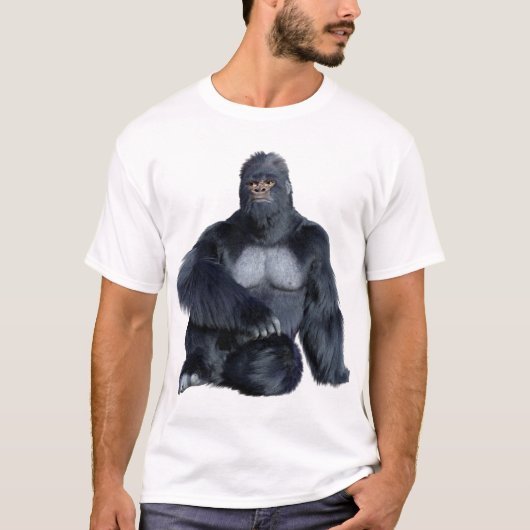 Zwarte Gorilla Aap T-shirt (Voorkant)