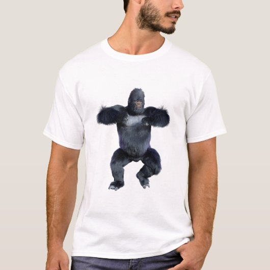 Zwarte Gorilla Aap T-shirt (Voorkant)