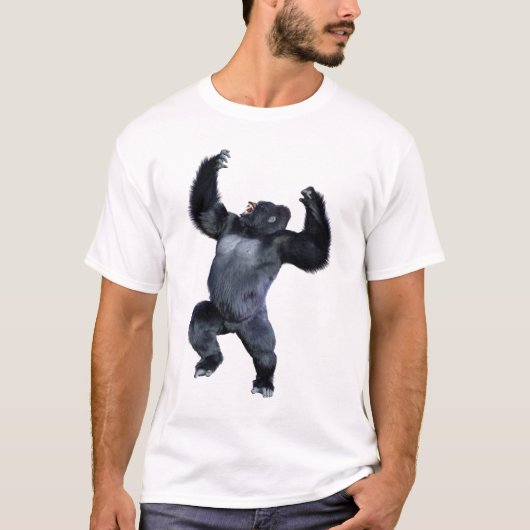 Zwarte gorilla-aap t-shirt (Voorkant)