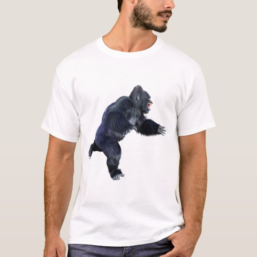 Zwarte gorilla-aap t-shirt (Voorkant)