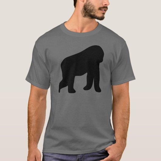 zwarte gorilla met aap t-shirt (Voorkant)