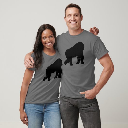 zwarte gorilla met aap t-shirt (Unisex)