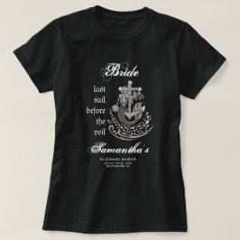 Zwarte Goth Meneermaid Laatste Zeiltocht Bruidsfee T-shirt