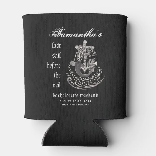 Zwarte Goth Meneermaid Laatste Zeiltocht Meisjes u Blikjeskoeler (Achterkant)