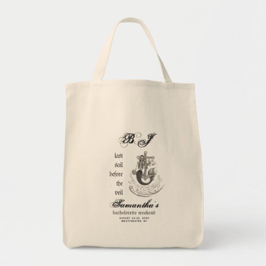 Zwarte Goth Mermaid Laatste Zeil Afscheidspartij V Tote Bag (Voorkant)