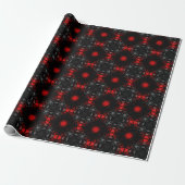 Zwarte Goth-patroon Cadeaupapier (Uitgerold)