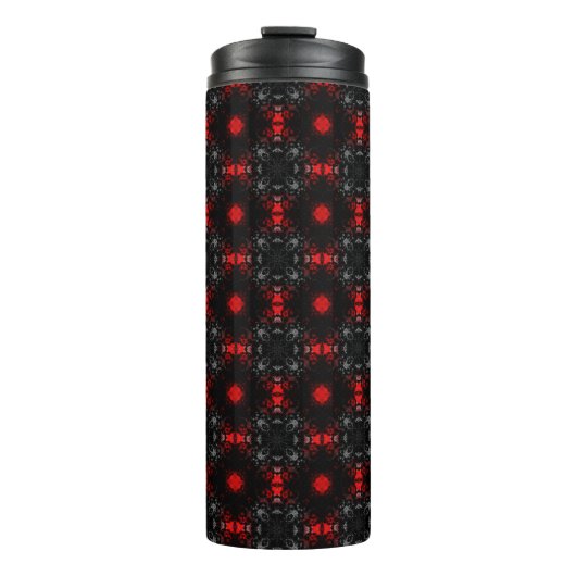 Zwarte Goth-patroon Thermosbeker (Voorkant)