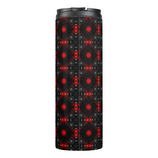 Zwarte Goth-patroon Thermosbeker (Achterkant)