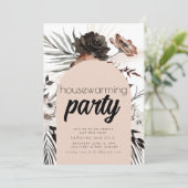 Zwarte Gothic Boho Housewarming Party Invite Kaart (Staand voorkant)