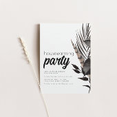 Zwarte Gothic Boho Housewarming Party Invite Kaart