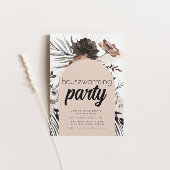 Zwarte Gothic Boho Housewarming Party Invite Kaart