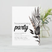 Zwarte Gothic Boho Housewarming Party Invite Kaart (Staand voorkant)