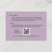 Zwarte Gothic Bruiloft QRC Bruiloft Details Behuiz Informatiekaartje (Achterkant)