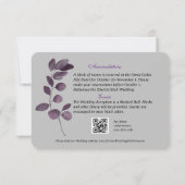 Zwarte Gothic Crimson Roos bruiloft details Kaart (Achterkant)