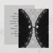 Zwarte Gothic en diamant Kaart (Voorkant / Achterkant)