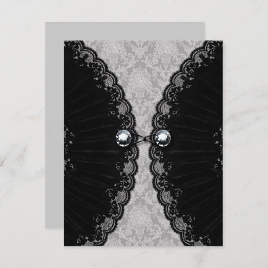 Zwarte Gothic en diamant Kaart (Voorkant / Achterkant)