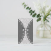 Zwarte Gothic en diamant Plaatskaartje (Staand voorkant)