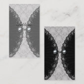 Zwarte Gothic en diamant Plaatskaartje (Voorkant / Achterkant)
