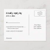 Zwarte Gothic gebarsten RSVP Uitnodiging Briefkaart (Achterkant)