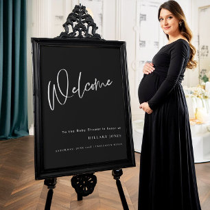 Zwarte Gothic Geïnspireerd Baby shower Welkomsttek Poster