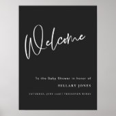 Zwarte Gothic Geïnspireerd Baby shower Welkomsttek Poster (Voorkant)