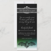 Zwarte Gothic Halloween Wedding Ghosted Skull & Ba Kaart (Achterkant)