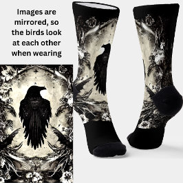 Zwarte Gothic met Crow Raven Sokken