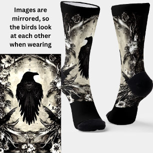 Zwarte Gothic met Crow Raven Sokken