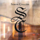 Zwarte Gothic Monogram Naam Medieval Bookshop Raamsticker (Vel 2)