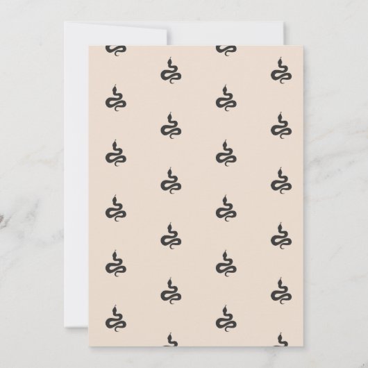 Zwarte Gothic Snake Verjaardagsfeestje Uitnodigen Kaart (Achterkant)