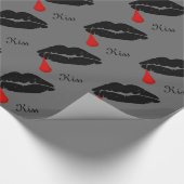 Zwarte Gothic Vampire Kiss-pakpapier Cadeaupapier (Hoek)