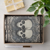 Zwarte Gothische schedel, spinweb ornament ephemer Tissuepapier (Geschenk)