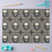 Zwarte Gothische schedel, spinweb ornament ephemer Tissuepapier (Craft)